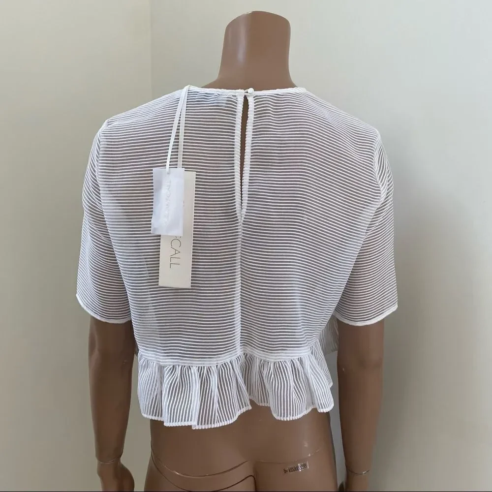 NEW Alice McCall About Us White Sheer Crop Top 0